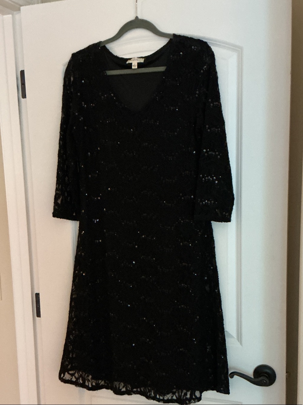Nurture by Lamaze Black Sequin Lace Long Sleeve Dress